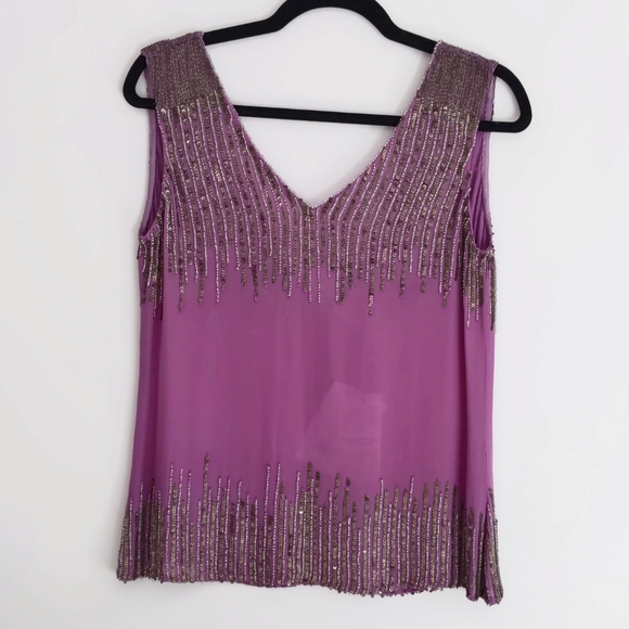 Gorgeous NWT Lavender Beaded Top - Picture 1 of 8